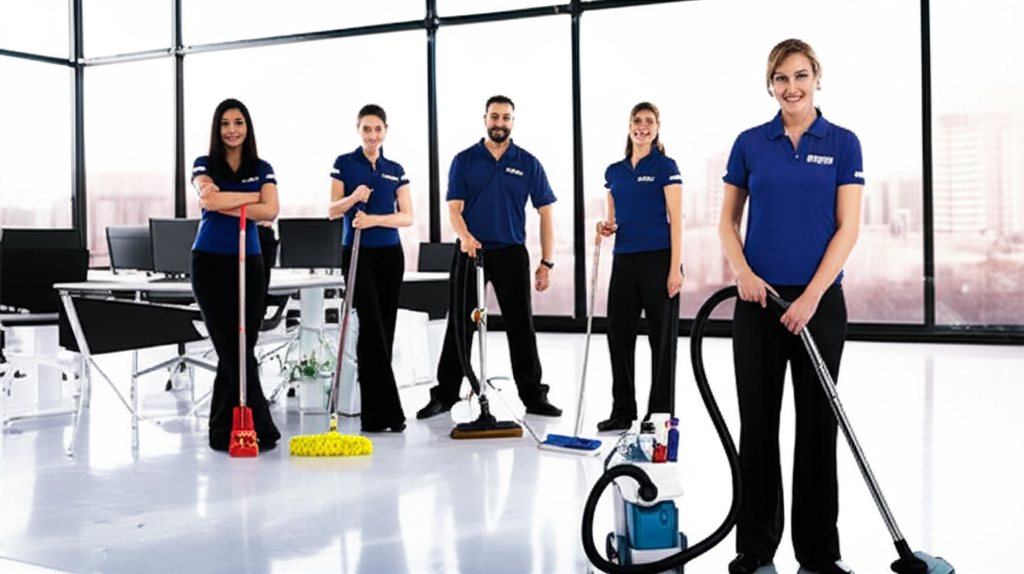 Professional cleaning team
